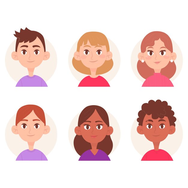 Tema de avatar de personas ilustrado
