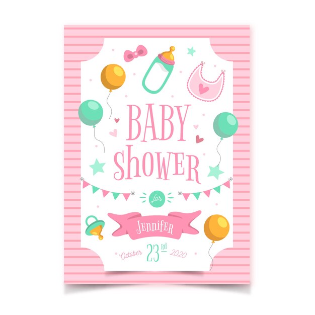 Tema de baby shower para plantilla de invitación