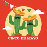 Vector gratuito tema de cinco de mayo dibujado a mano