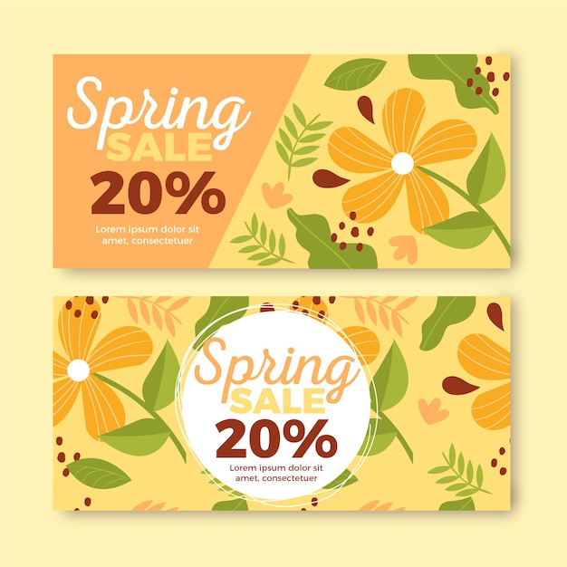 Tema de colección de banner de venta de primavera