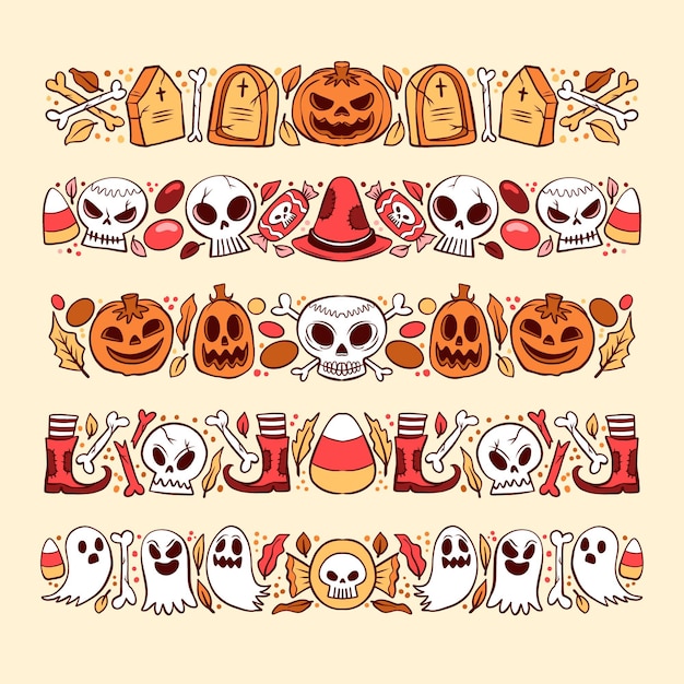 Tema de colección de borde de Halloween