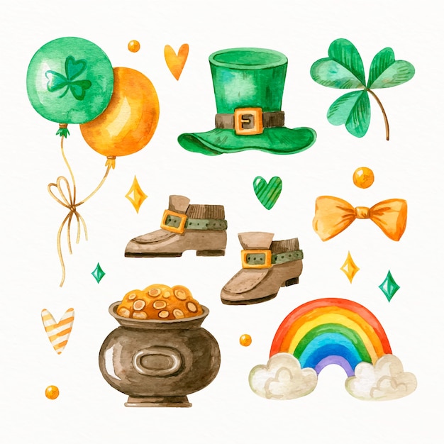 Tema de colección de elementos del día de san patricio