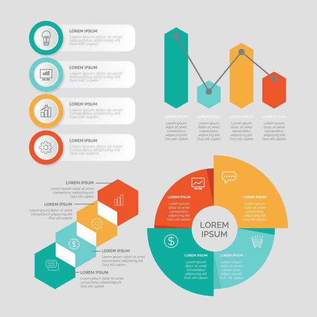 Tema de colección de elementos de infografía