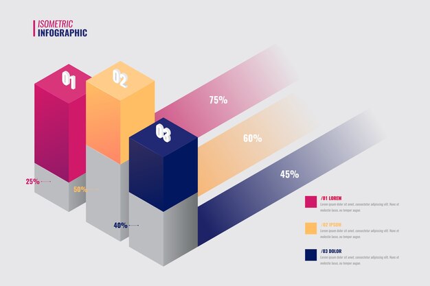 Tema de colección de infografía isométrica