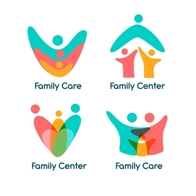 Tema de colección de logotipo familiar