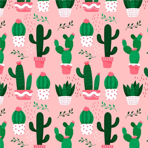Tema de colección de patrones de cactus
