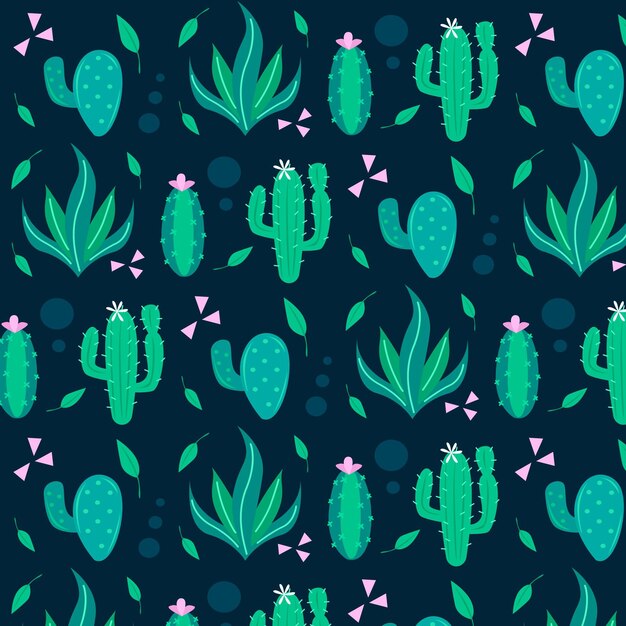 Tema de colección de patrones de cactus
