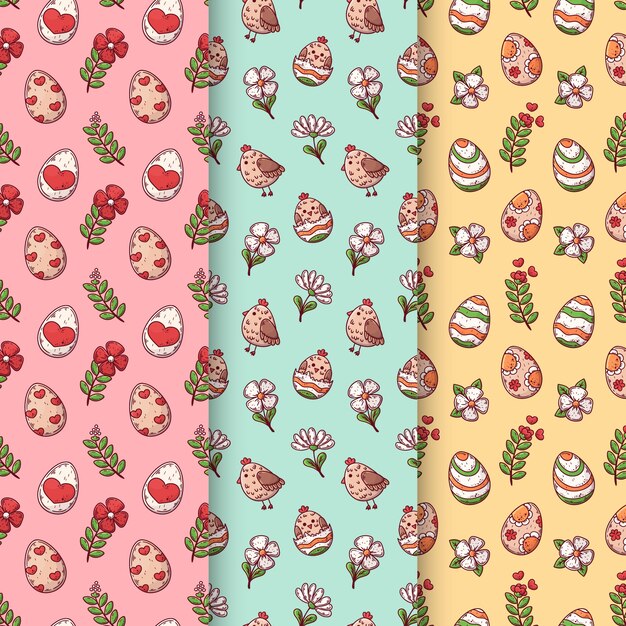 Tema de colección de patrones del día de Pascua