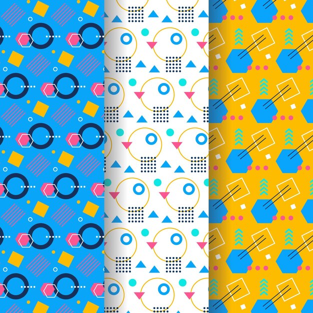 Tema de colección de patrones de Memphis