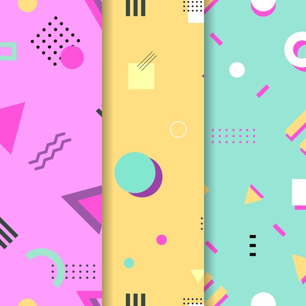 Tema de colección de patrones de Memphis