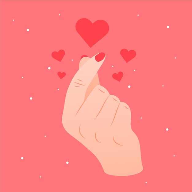 Tema de corazón de dedo agradecido