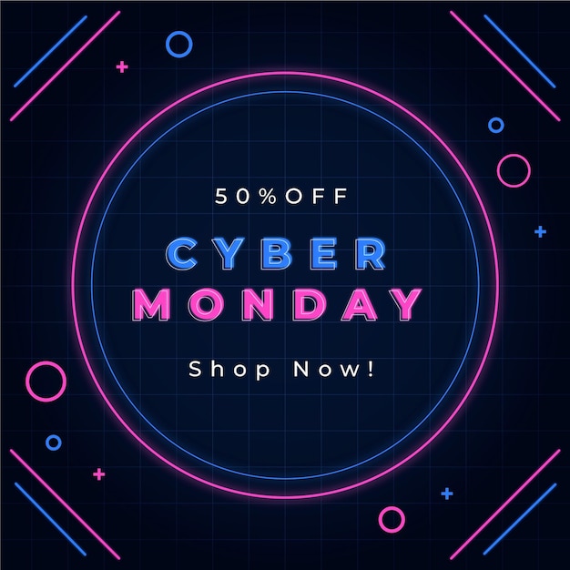 Tema de cyber monday de diseño plano