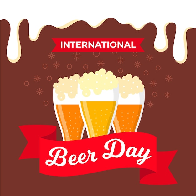 Vector gratuito tema del día internacional de la cerveza