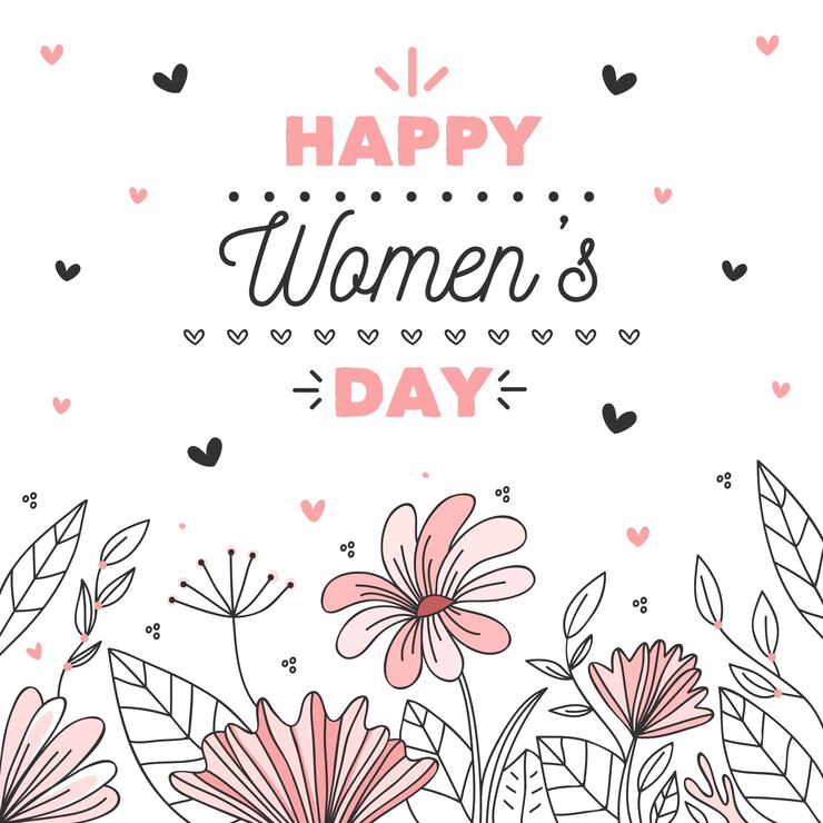Vector gratuito tema del día de las mujeres con flores