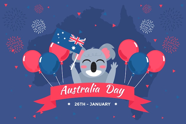 Tema de diseño plano para el evento del día de australia