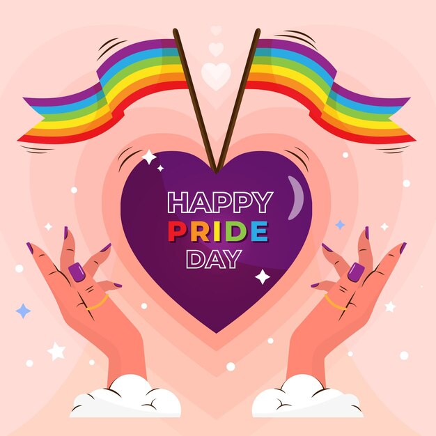 Tema de etiquetas del día del orgullo