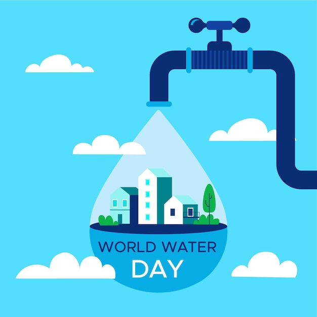 Vector gratuito tema del evento del día mundial del agua