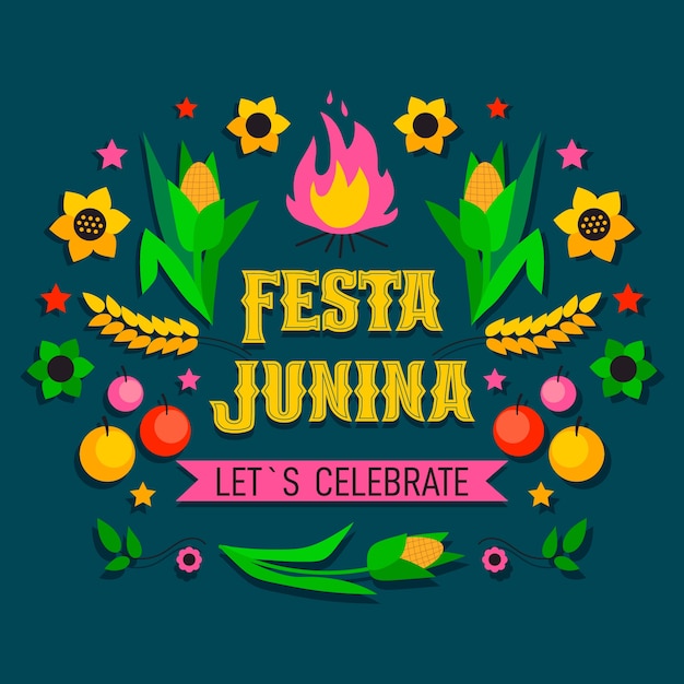 Vector gratuito tema del evento festa junina