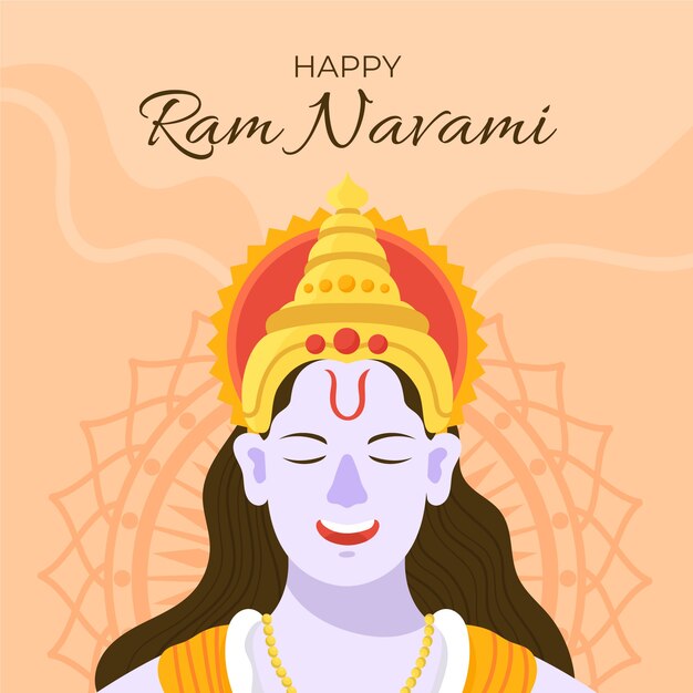 Tema de evento ram navami dibujado a mano