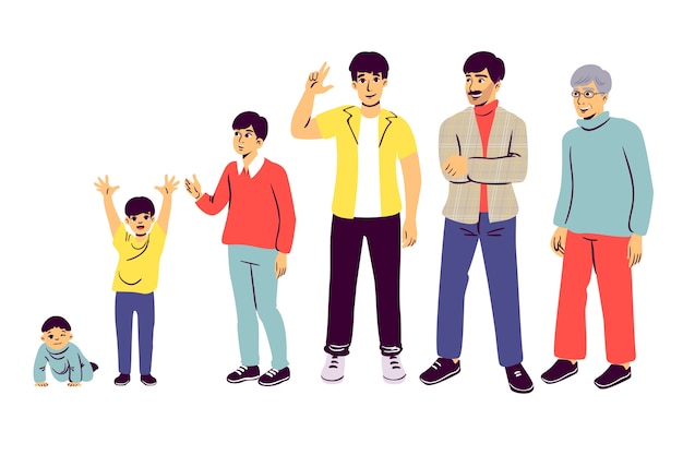 Tema de evolución de edad para ilustración