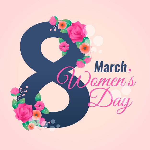 Tema festivo del día de las mujeres de diseño plano