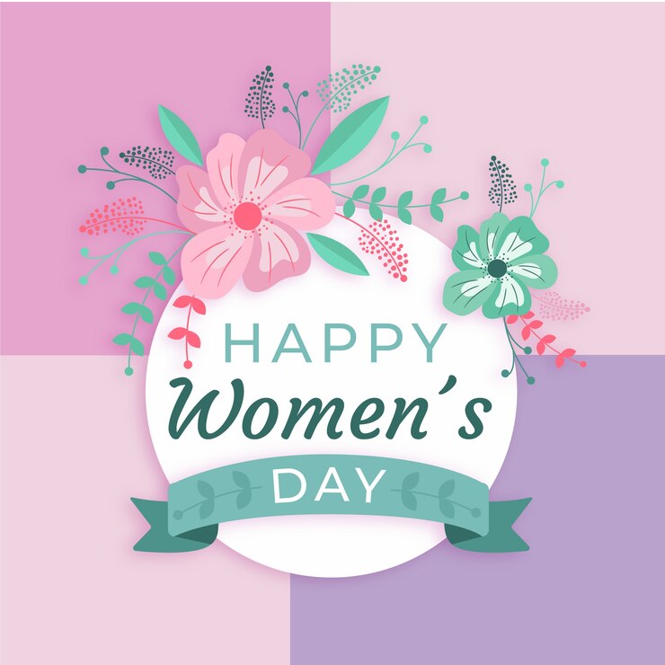 Vector gratuito tema floral del evento del día de la mujer