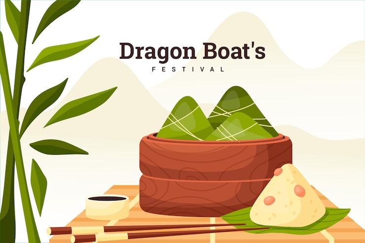 Vector gratuito el tema de fondo de los barcos dragón zongzi