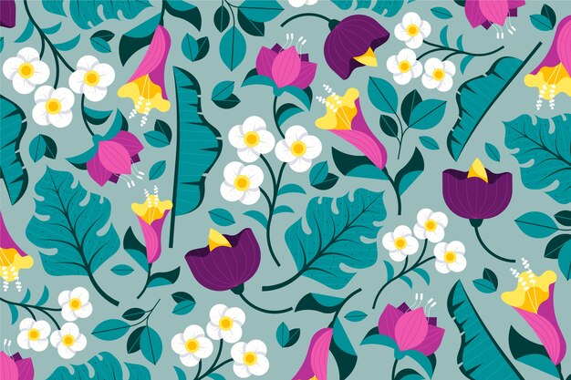 Tema de fondo floral exótico colorido