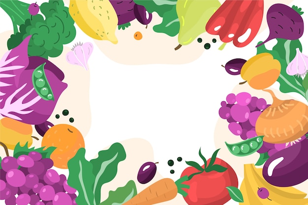 Tema de fondo de frutas y verduras