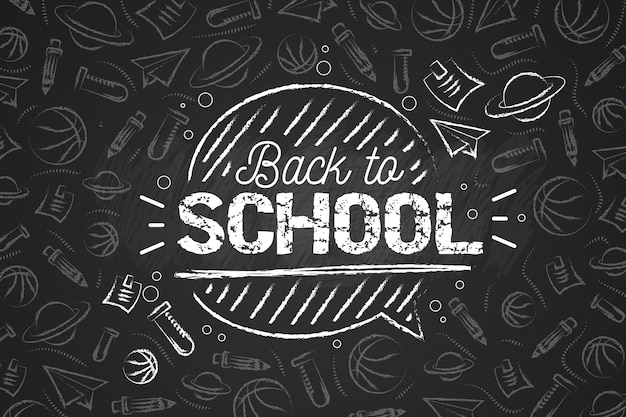 Vector gratuito tema de fondo de pantalla blackboard back to school