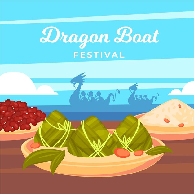 Tema de fondo de pantalla de dragon boats zongzi