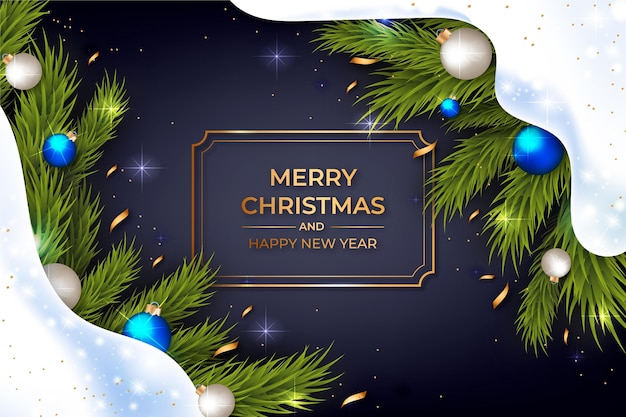 Tema de fondo realista feliz navidad
