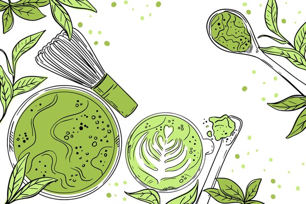 Tema de fondo de té Matcha