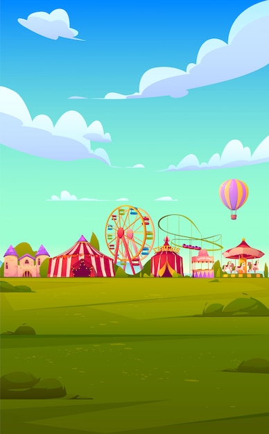 Vector gratuito tema de fondo de teléfono inteligente con feria de carnaval