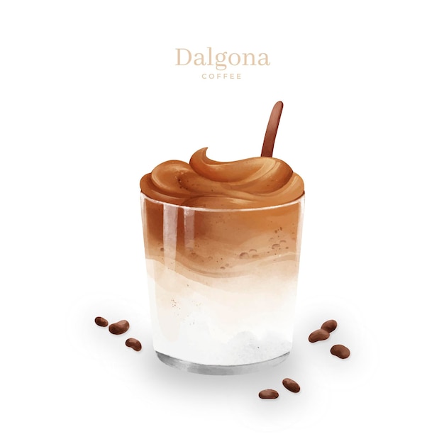 Tema de ilustración de café Dalgona