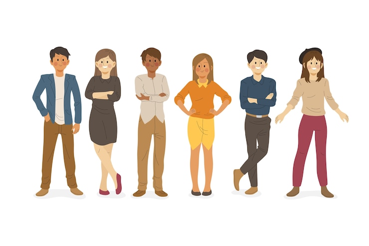 Vector gratuito tema de ilustración de colección de personas seguras