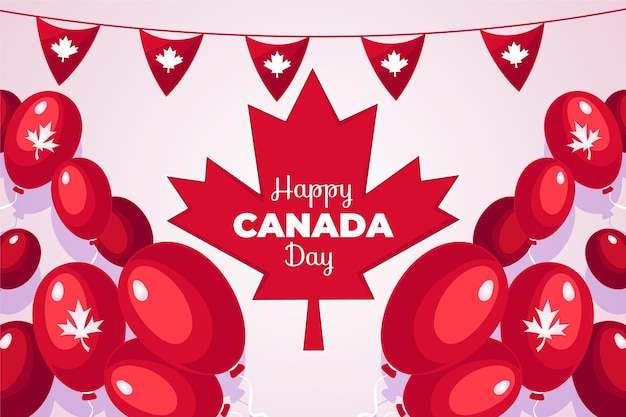 Vector gratuito tema de ilustración del día de canadá