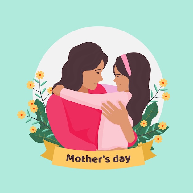 Vector gratuito tema de ilustración del día de la madre