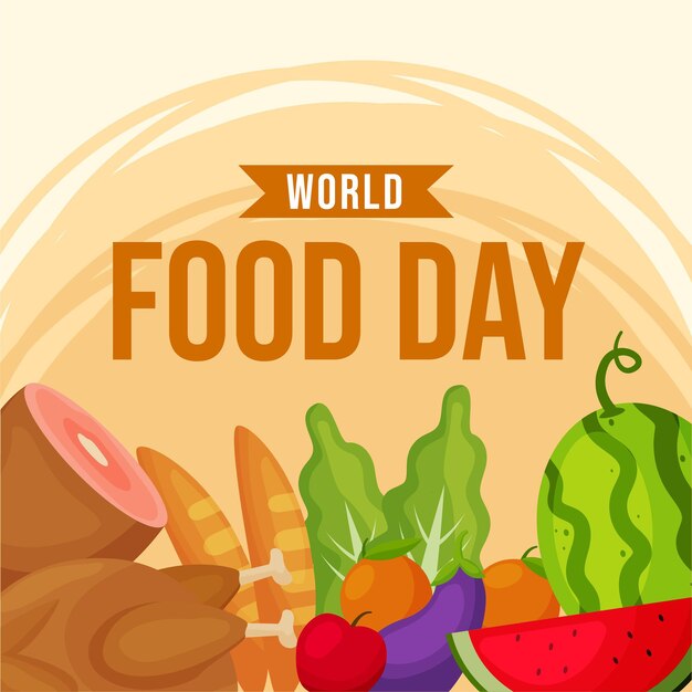 Tema de ilustración del día mundial de la alimentación de diseño plano