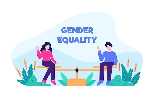 Vector gratuito tema de ilustración de igualdad de género