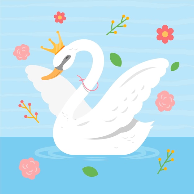 Tema de ilustración de princesa cisne