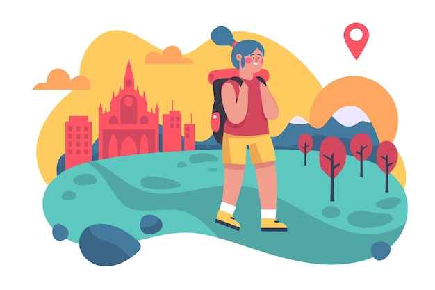 Tema de ilustración de turismo local