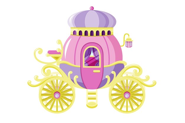 Tema ilustrado del carro de cuento de hadas