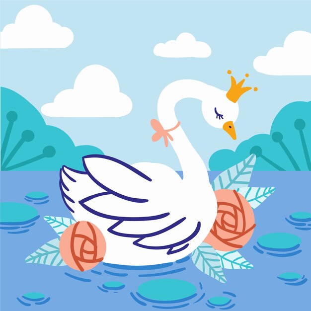 Tema ilustrado princesa cisne
