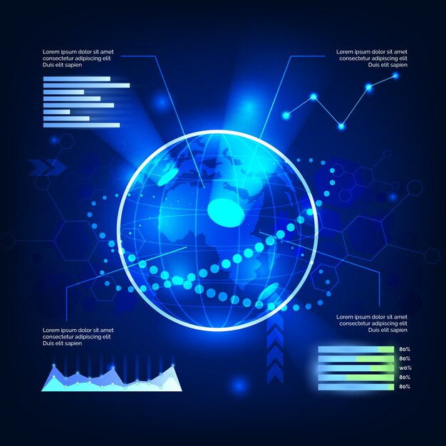 Tema de infografías de tecnología