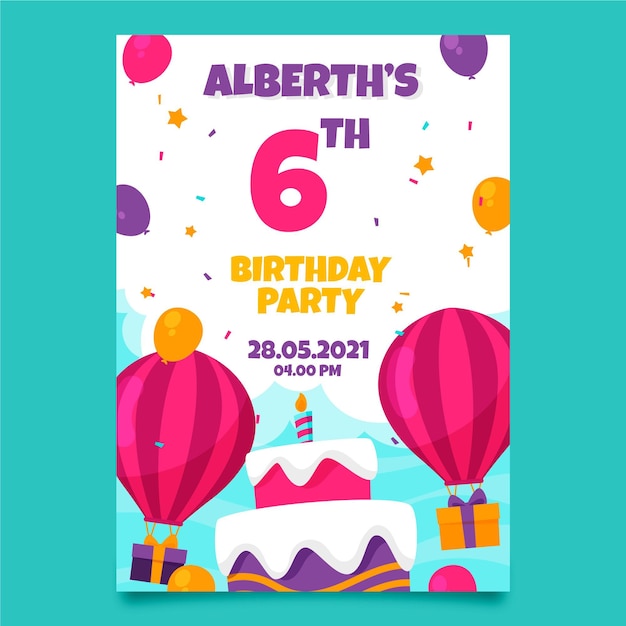 Tema de invitación de cumpleaños para niños