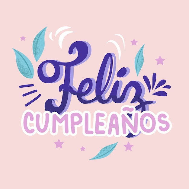 Vector gratuito tema de letras feliz cumpleaños