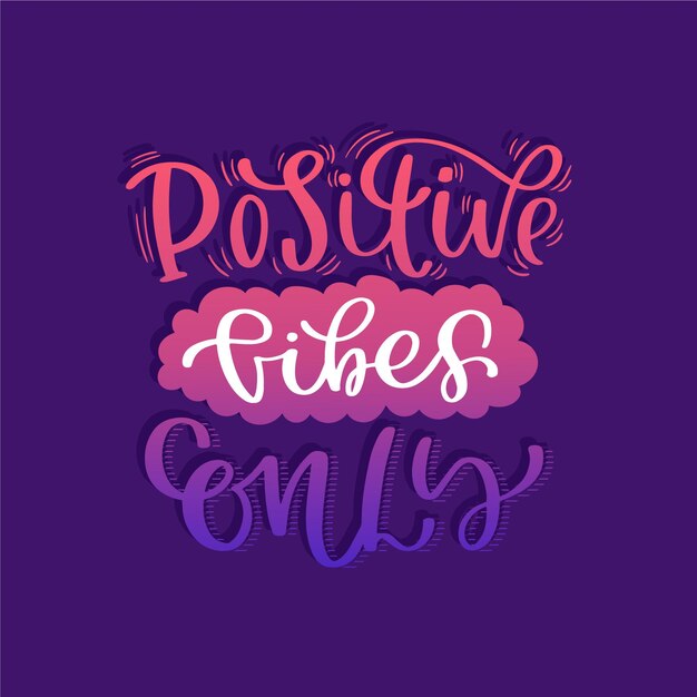 Vector gratuito tema de letras de mensaje mental positivo