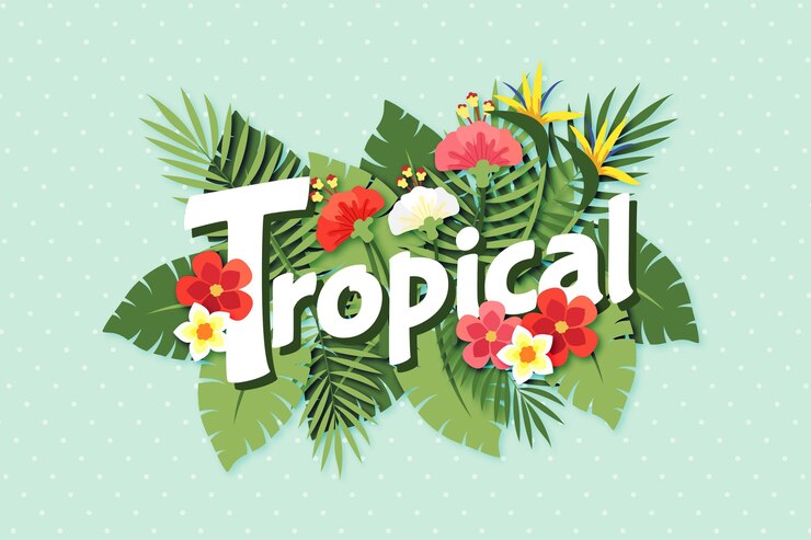 Vector gratuito tema de letras tropicales
