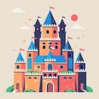 Vector gratuito tema mágico del castillo de cuento de hadas